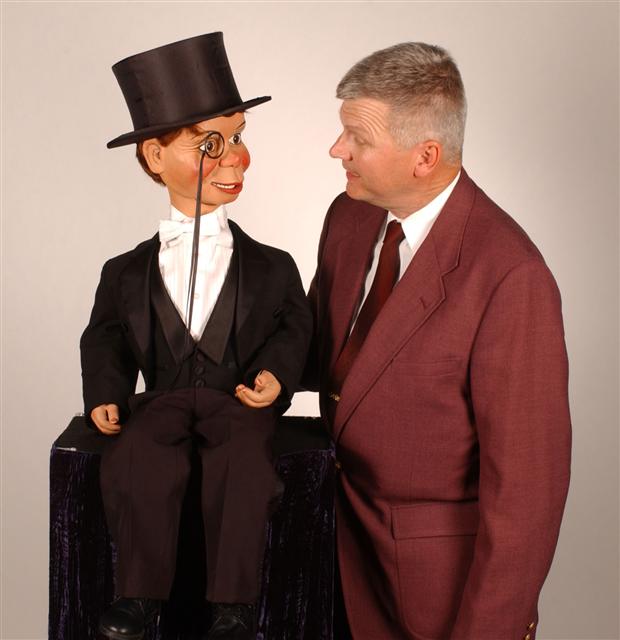 Steven with "Charlie McCarthy"